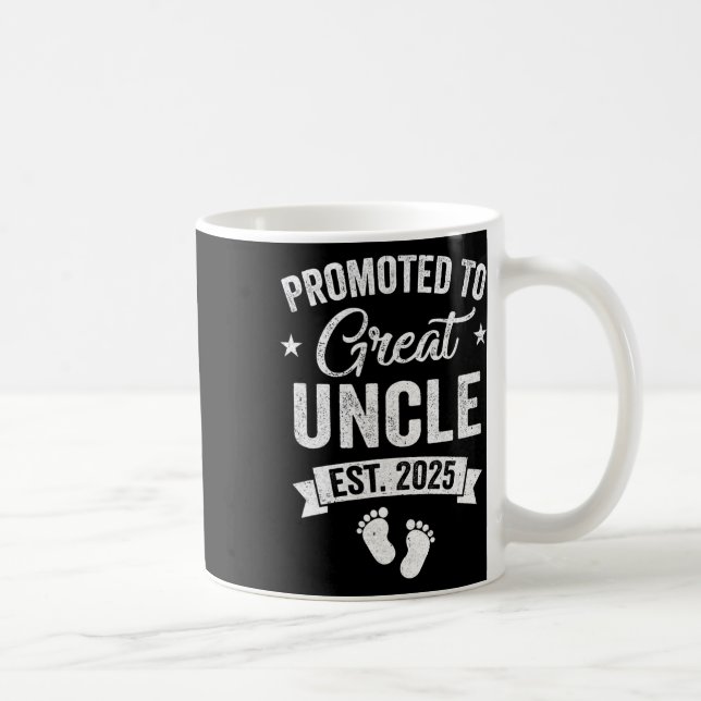 Promoted To Great Uncle Est 2025 Pregnancy Announc Coffee Mug (Right)