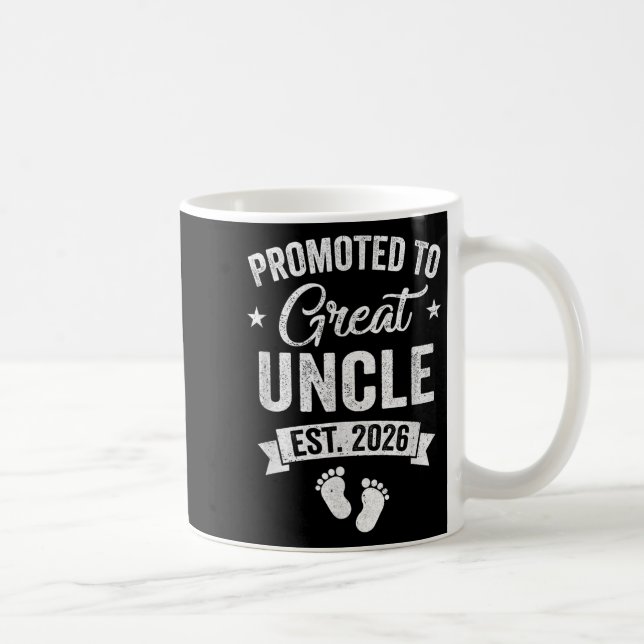 Promoted To Great Uncle Est 2026 Pregnancy Announc Coffee Mug (Right)