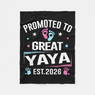 Promoted To Great Yaya Est 2026 Pregnancy Announce Fleece Blanket