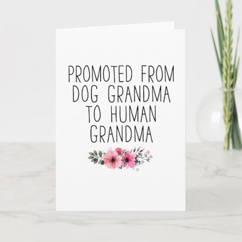 Promoted To Human Grandma From Dog Grandma Funny Holiday Card