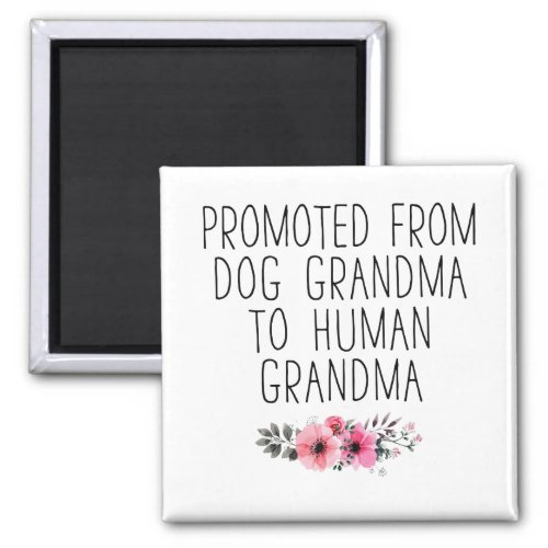 Promoted To Human Grandma From Dog Grandma Funny Magnet