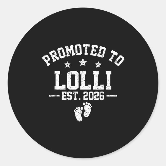 Promoted To Lolli Est 2026 Baby Announcement  Classic Round Sticker (Front)