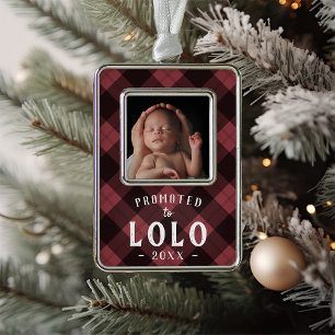 Promoted to Lolo Baby Photo Grandpa Christmas Ornament