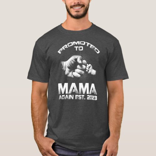 Promoted To Mama Again Est 2023 Funny Mothers Day T_Shirt
