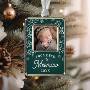 Promoted to Meemaw   Baby Photo Grandma Christmas Ornament