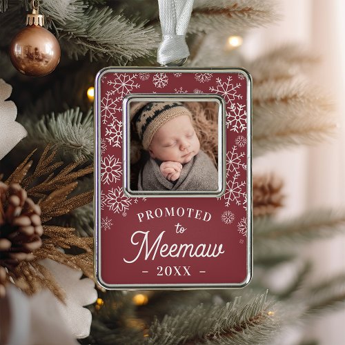 Promoted to Meemaw  Baby Photo Grandma Christmas Ornament
