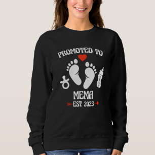 Promoted To Mema 2023 First Time New Grandma Pregn Sweatshirt