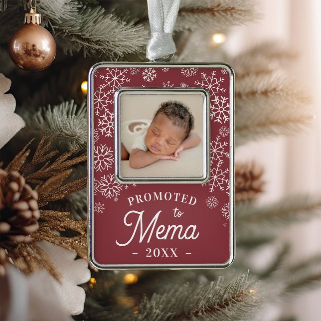Promoted to Mema | Baby Photo Grandma Christmas Ornament (Creator Uploaded)