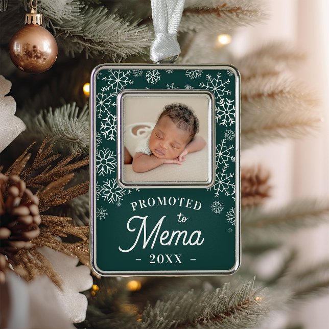 Promoted to Mema | Baby Photo Grandma Christmas Ornament (Creator Uploaded)