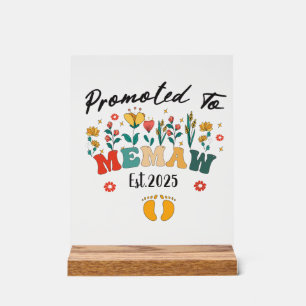 Promoted to Memaw est. 2025: A Special Year for a Acrylic Sign
