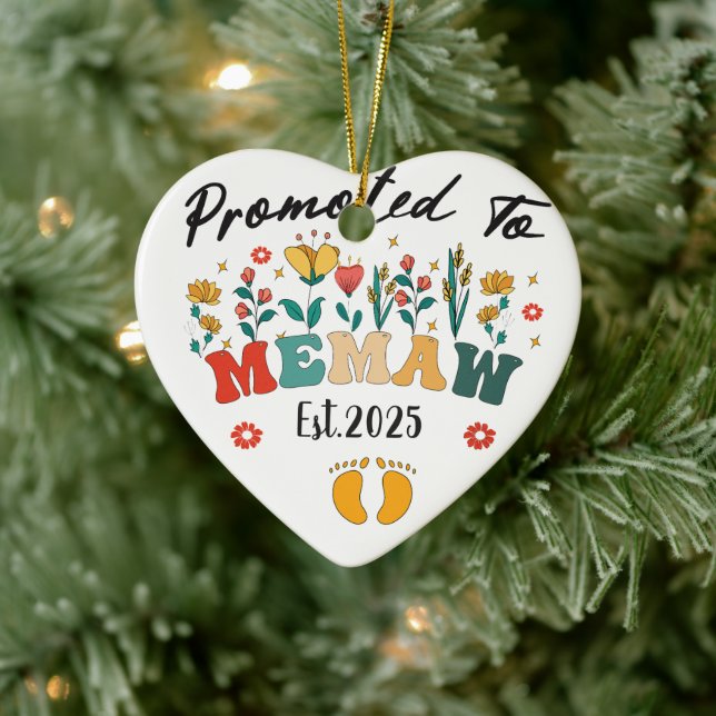 Promoted to Memaw est. 2025: A Special Year for a  Ceramic Ornament (Tree)