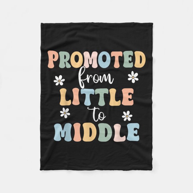 Promoted To Middle Brother Sister Toddler Baby Ann Fleece Blanket (Front)