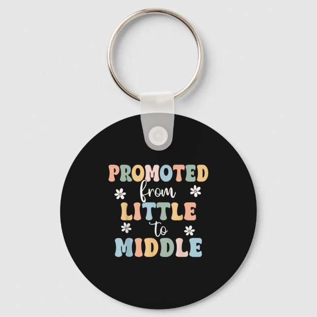 Promoted To Middle Brother Sister Toddler Baby Ann Keychain (Front)