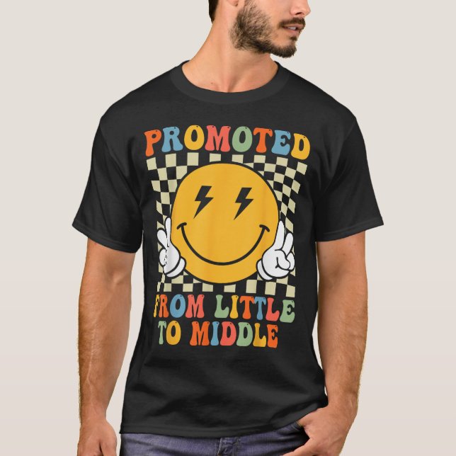 Promoted To Middle Brother Sister Toddler Baby Ann T-Shirt (Front)