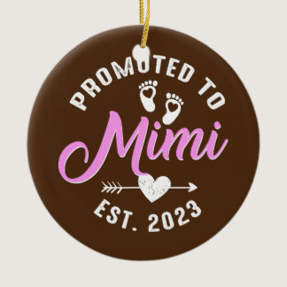 Promoted to Mimi est 2023 Mom to Be  Ceramic Ornament
