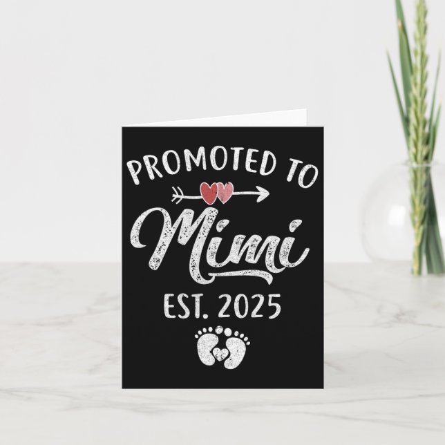 Promoted To Mimi Est 2025 Funny First Time Mothers Card (Front)