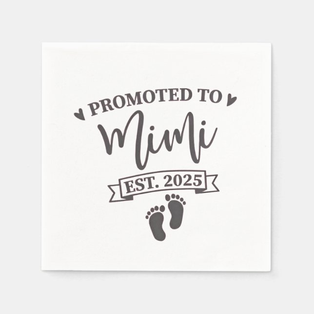 Promoted to Mimi Est. 2025 Grandma-to-be  Napkins (Front)