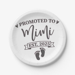 Promoted to Mimi Est. 2025 Grandma-to-be  Paper Plates
