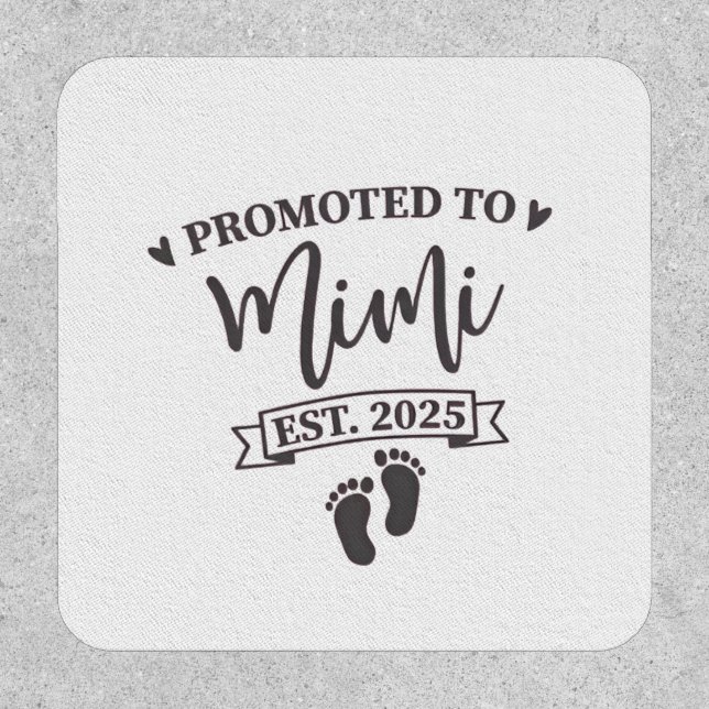 Promoted to Mimi Est. 2025 Grandma-to-be  Patch (Front)