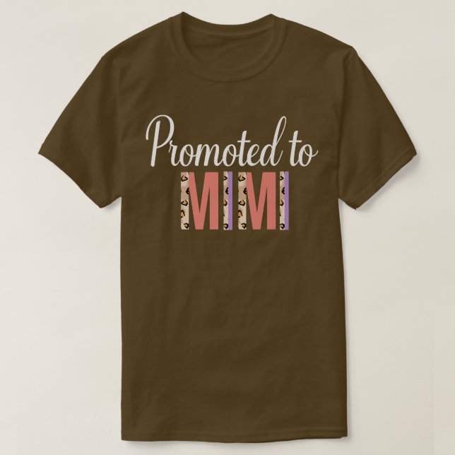 Promoted To Mimi Pregnancy Announcement Leopard Pr T-Shirt (Design Front)