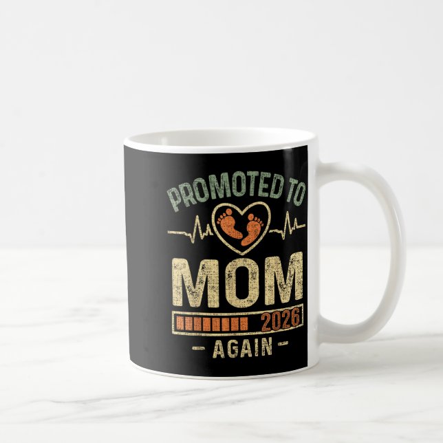 Promoted To Mom Again 2026 Expecting Baby Soon To  Coffee Mug (Right)