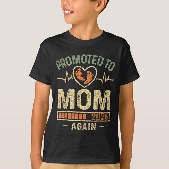 Promoted To Mom Again 2026 Expecting Baby Soon To  T-Shirt (Front)