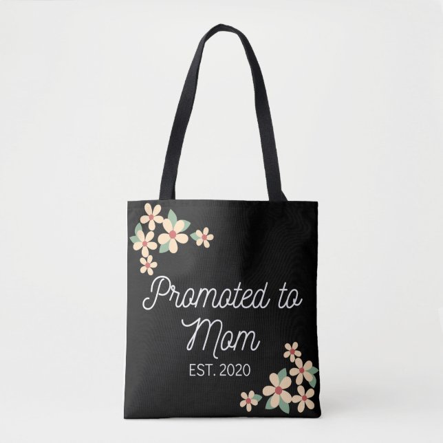 Promoted to mom est. 2020 tote bag (Front)