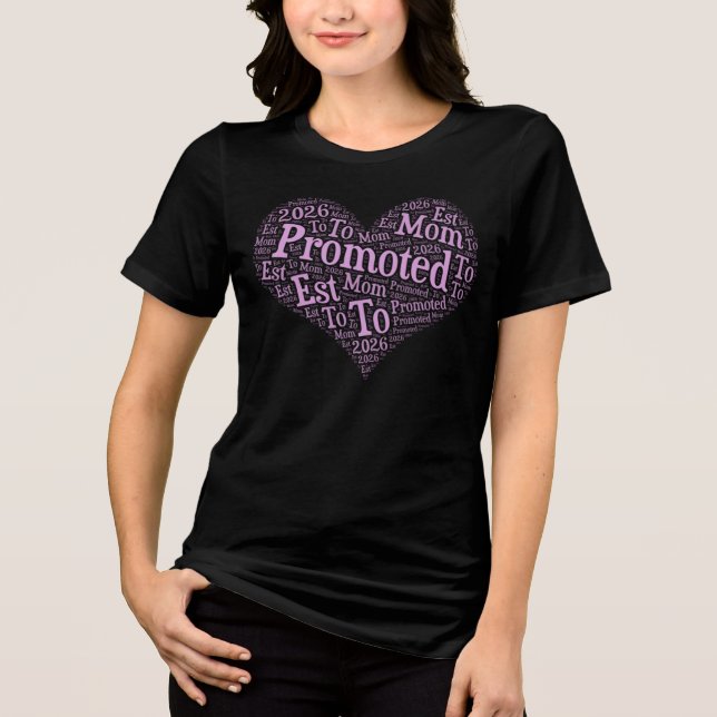 Promoted to Mom Est 2024, Gift for Mom Tri-Blend Shirt (Front)