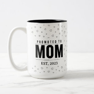 Promoted to Mom EST 2025 Mug New Mom Gift