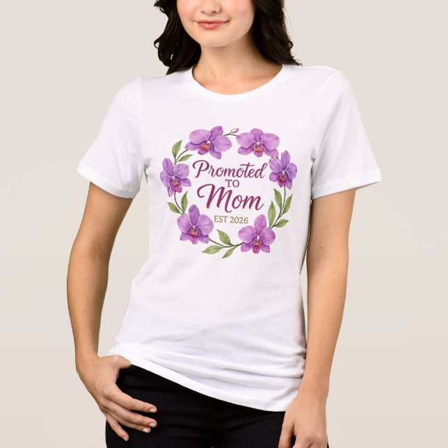 Promoted to Mom Est 2026,New Mom Tri-Blend Shirt (Front)
