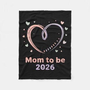 Promoted To Mom To Be Est. 2026 New Born Baby Moth Fleece Blanket