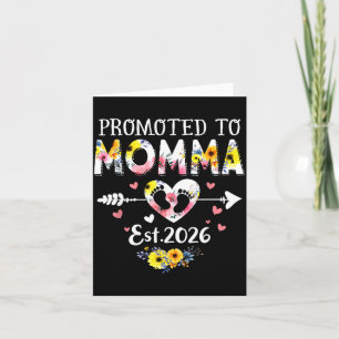 Promoted To Momma 2026 First Time New Grandma Preg Card