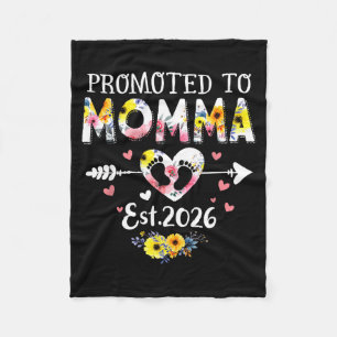 Promoted To Momma 2026 First Time New Grandma Preg Fleece Blanket