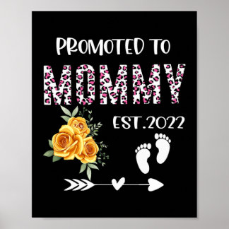Promoted To Mommy 2022 New Mom 2022 Leopard Gift Poster