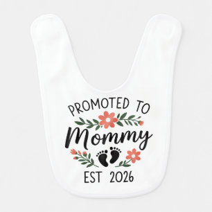 Promoted to Mommy 2026 Funny First Time Pregnancy  Baby Bib