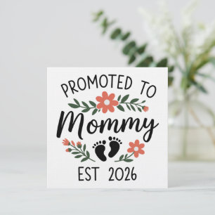 Promoted to Mommy 2026 Funny First Time Pregnancy  Invitation