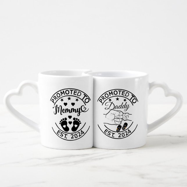 promoted to mommy and to daddy 2024 coffee mug set (Back Nesting)