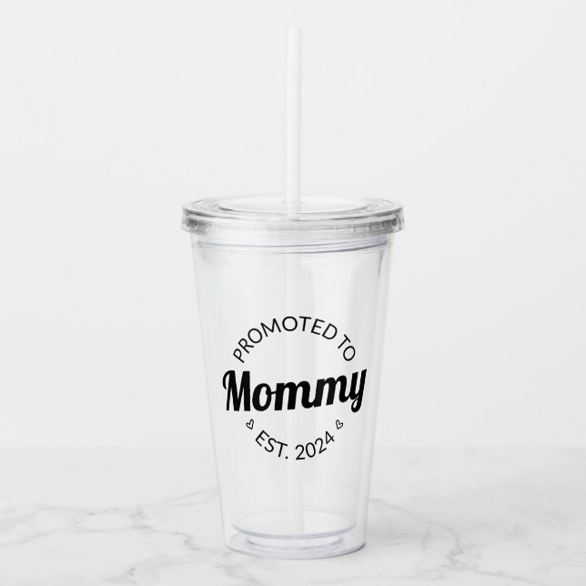 Promoted To Mommy Est. 2024 I Acrylic Tumbler (Front)