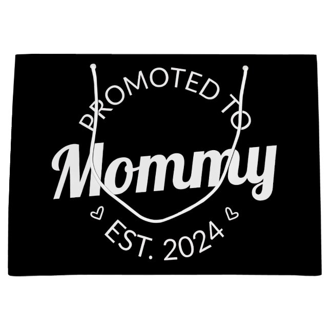 Promoted To Mommy Est. 2024 I Large Gift Bag (Front)