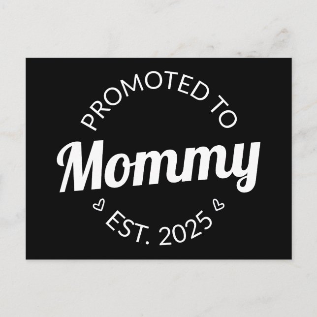 Promoted To Mommy Est. 2025 I Postcard (Front)