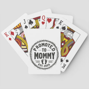 Promoted to Mommy Est. 2025 Pregnancy Announcement Poker Cards