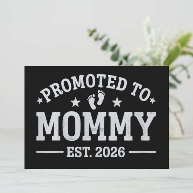 Promoted to Mommy est. 2026 Baby Announcement Mom (Standing Front)