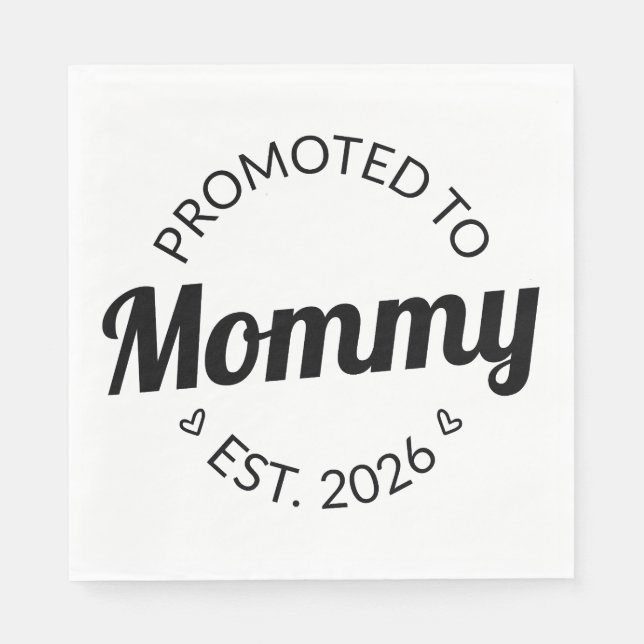 Promoted To Mommy Est. 2026 I Napkins (Front)