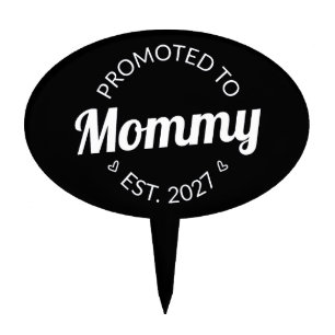 Promoted To Mommy Est 2027 New Mom Announcement I Cake Topper