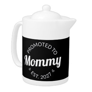 Promoted To Mommy Est 2027 New Mom Announcement I Teapot