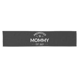 Promoted To Mommy Est 2027 New Mom Announcement II Short Table Runner