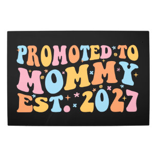 Promoted To Mommy Est 2027 New Mom Announcement Metal Print