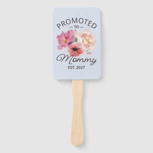 Promoted To Mommy Est 2027 New Mom Announcement VI Hand Fan
