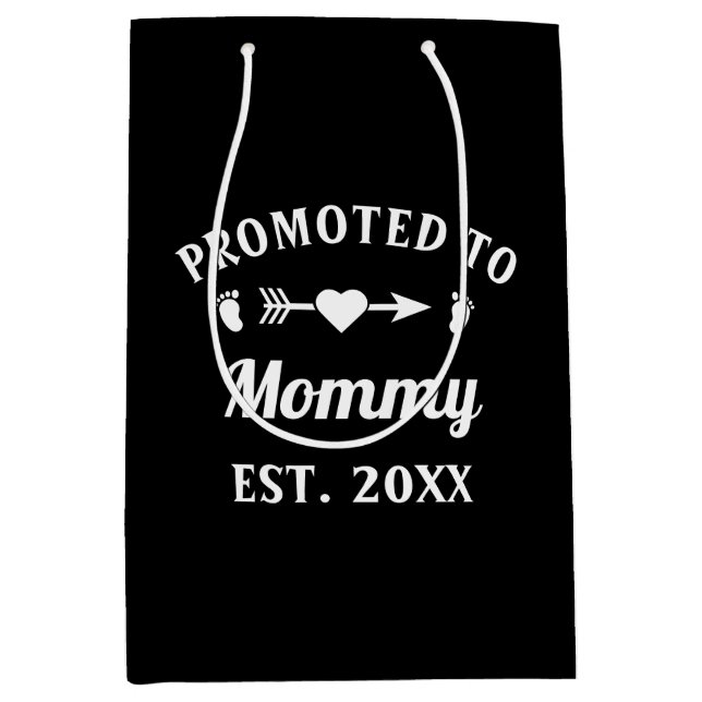 Promoted To Mommy Motherhood Mother's Day Medium Gift Bag (Front)