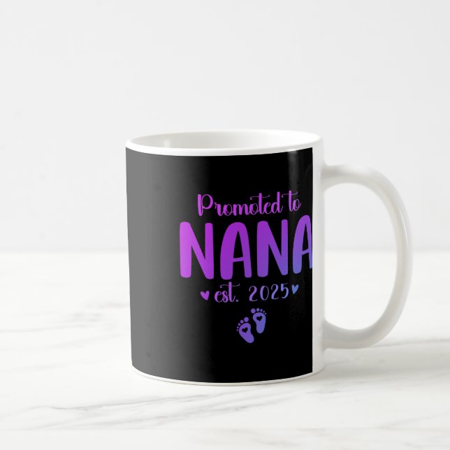 Promoted To Nana 2025 New Grandma Est 2025 Mothers Coffee Mug (Right)